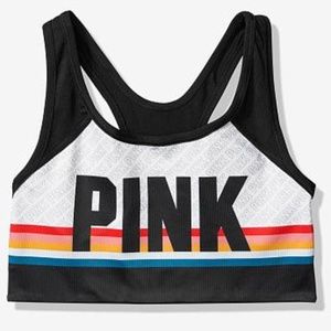 PINK Rainbow Sports Racerback Bra Size Medium DD